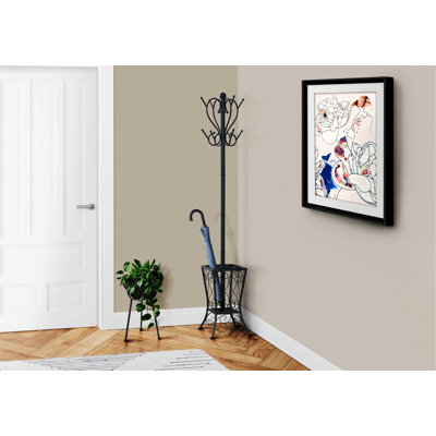 Entryway Coat Rack with 8 Hooks, Free Standing Coat Rack with Umbrella Holder