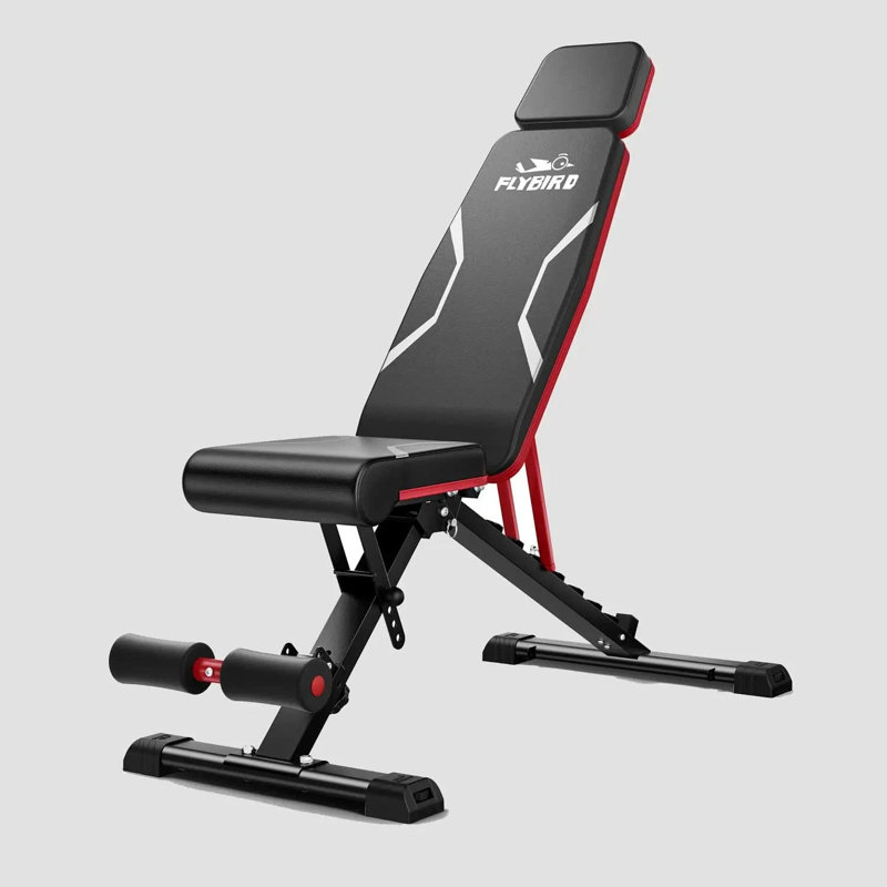 Banc de musculation FED Fitness Flybird Series WB3, capacité de 750 lb, réglage à 90 positions, pliable pour les grands utilisateurs jusqu'à 6 pi 5 po
