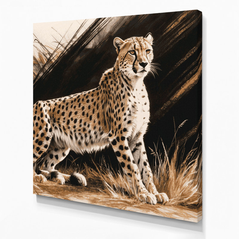 «Big Cats Asiatic Cheetah», art mural sur toile, H 32 po x l 32 po