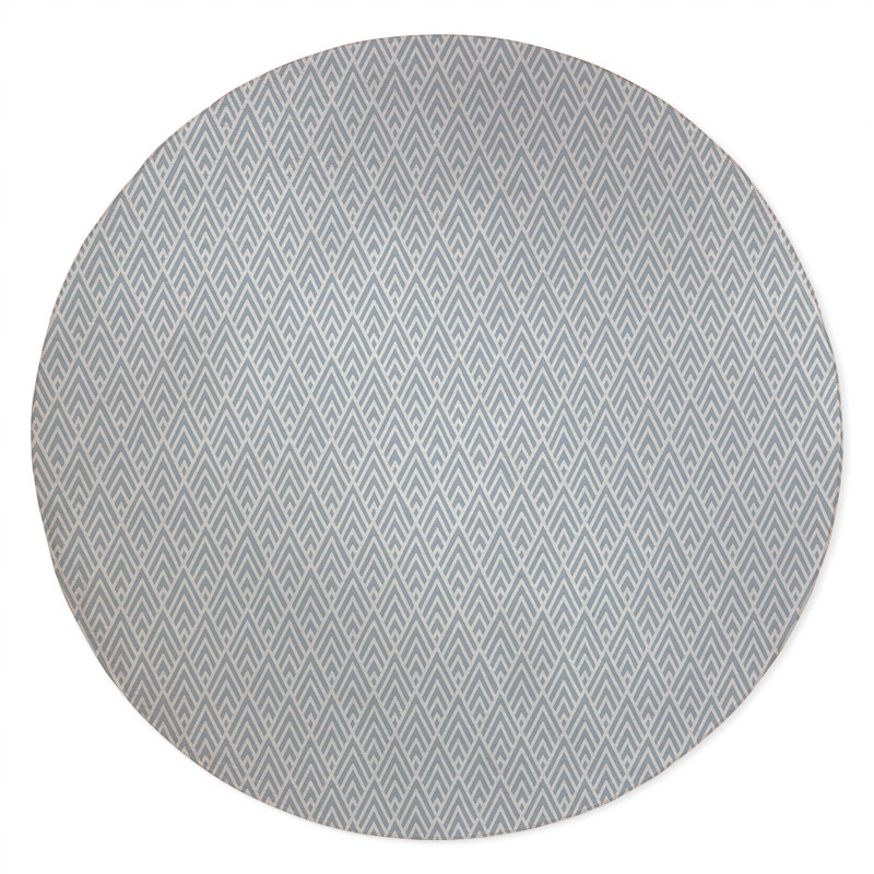 Chevron Spike Non-Slip Outdoor Rug, Round 5'