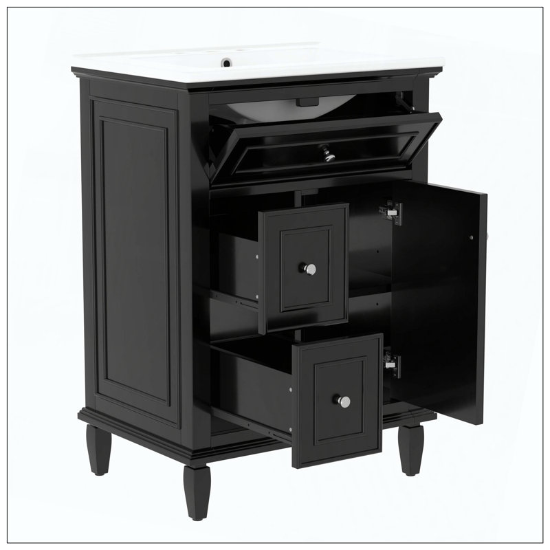 Armoire de meuble-lavabo de salle de bain, Black