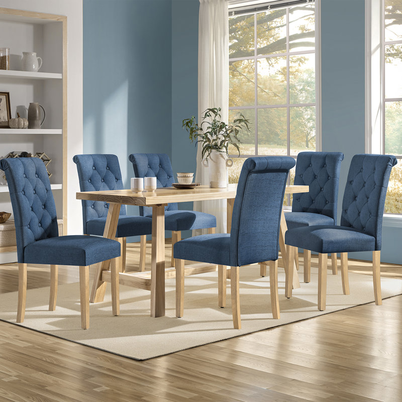 Chaise d'appoint rembourrée Beacan, Bleu