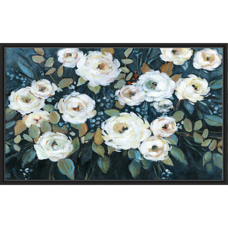 Moonlit Garden I par - Peinture, H 21,5 po x l 33,5 po x P 2 po, Cadre flottant noir