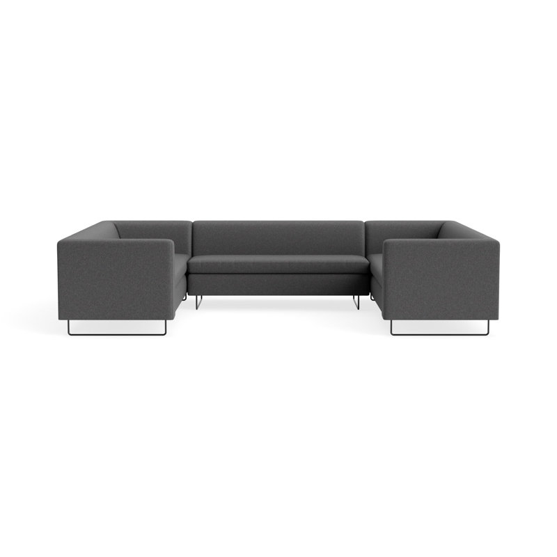 MTO - Bonnie & Clyde U-Shaped Sectional w/ Black Legs, Gabro Gray