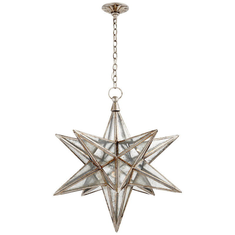 Chapman & Myers Moravian Medium Star Lantern, Burnished Silver Leaf, 32.75" H x 30" W x 30" D