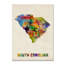 "south caroline map" par michael tompsett, impression sur toile tendue encadrée-10618253