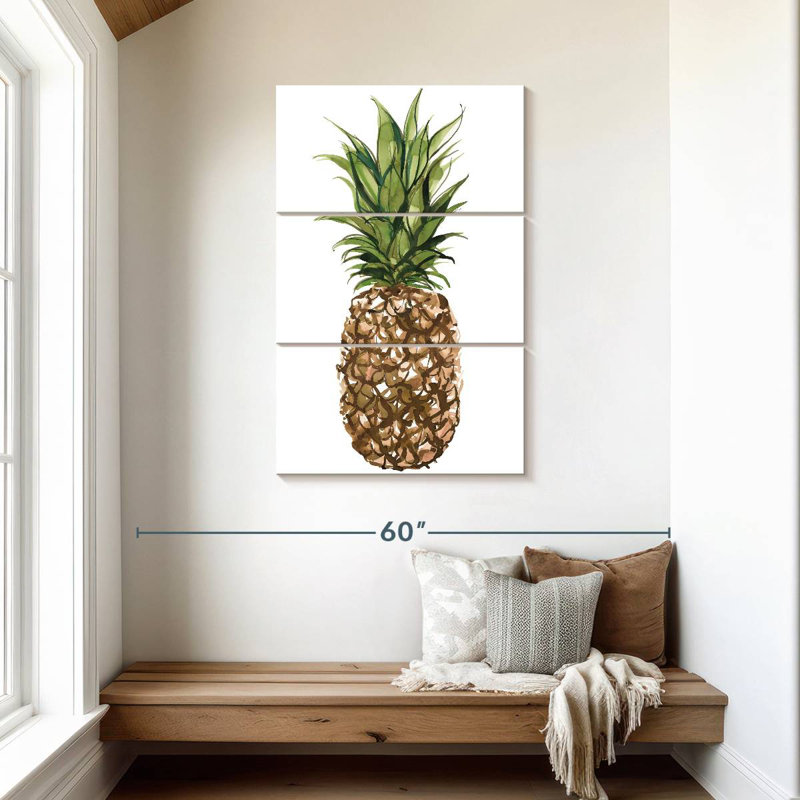 Yarlin, ananas, aquarelle, H 45 po x l 28 po