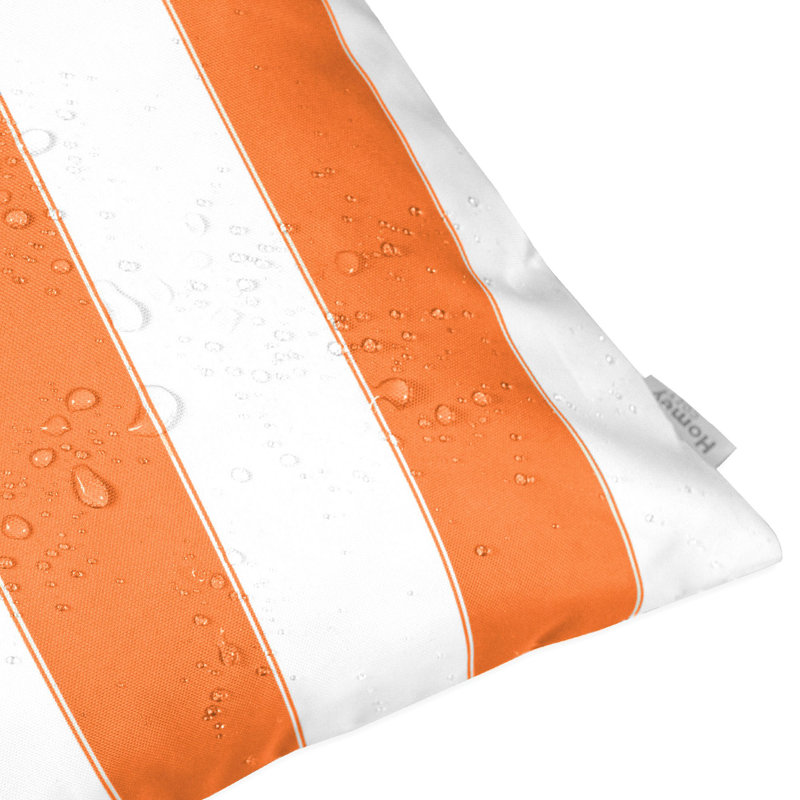 Josephine Striped Outdoor Reversible Throw Pillow, Orange, 20" x 20"