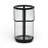 Vortial Black Metal Banded Ridged Glass Lantern-710113256-710113259