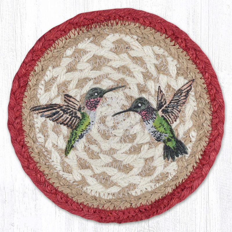 Grande table ronde avec colibri Earth Hugs Hummingbird H 7 po, Red/Beige, Hummingbird