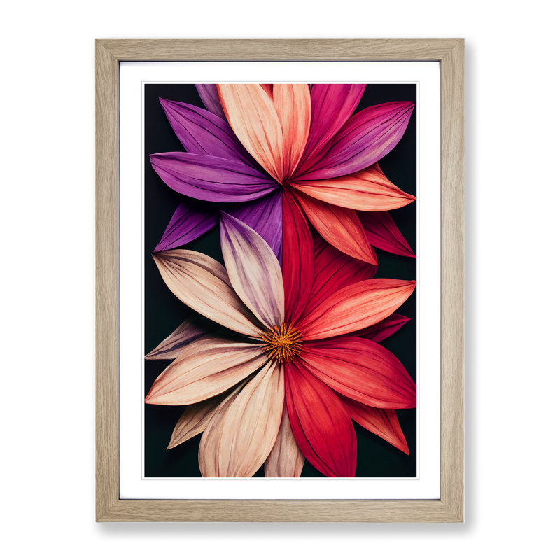 Everlasting Flowers - Framed Print, 64cm H x 46cm W x 2cm D, Oak