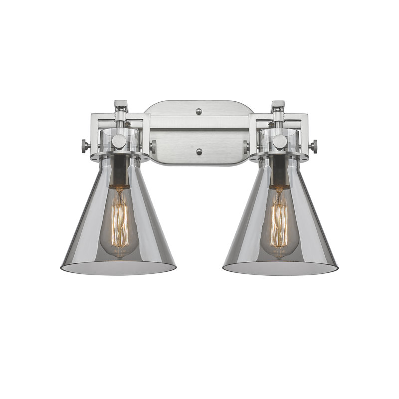 Éclairage pour meuble-lavabo mural 2 lumières 7 po Skokie, Fumée, Nickel satiné