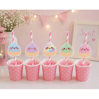 Cute Dumpling Party Straws
