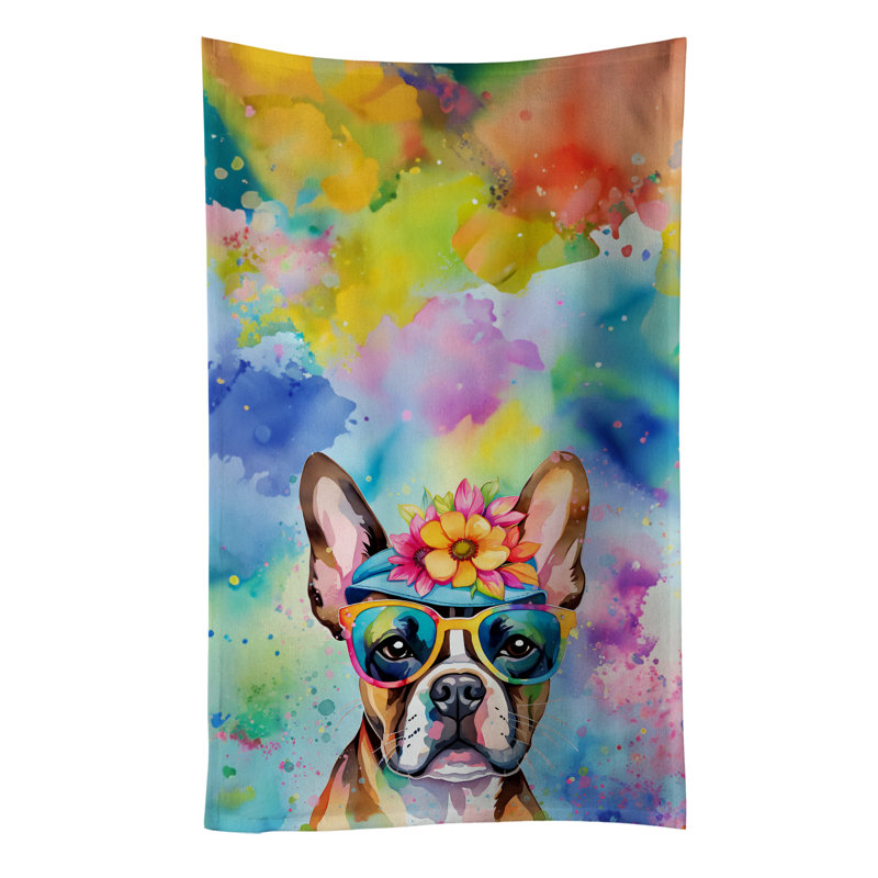 Serviette de cuisine Boston Terrier Hippie Dawg