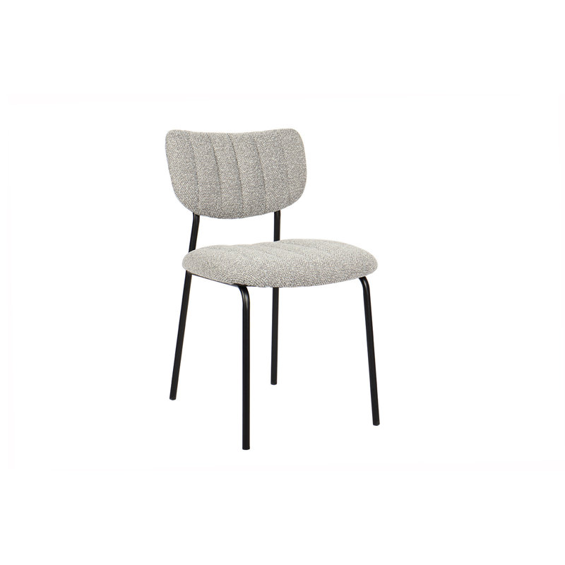 Trevorton 48cm H Upholstered Metal Side Chair, Light Grey