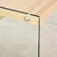 Table basse avec côtés en verre trempé solide et transparent - Coussinets en bas, amplement d'espace pour la décoration des boissons, coussinets à assemblage rapide, magazines de 27,5 pouces de large, grande surface rapide