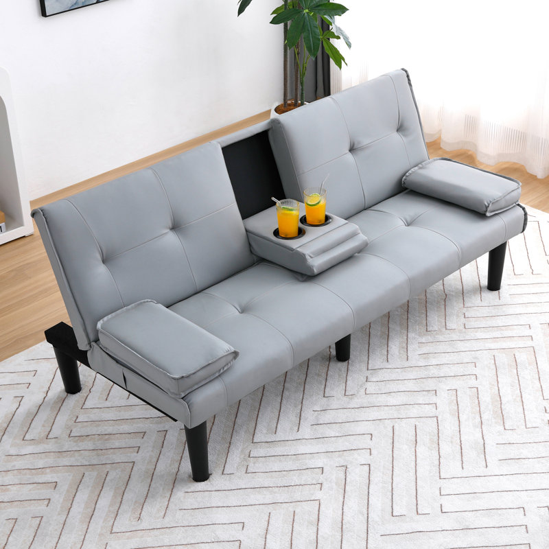 67-inch  multi-functional sofa bed, Light gray