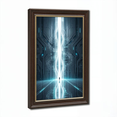 Art mural antique sur toile encadré doré pour le salon, la chambre à coucher, le bureau ou le vestibule - décoration murale décorative avec couloir futuriste