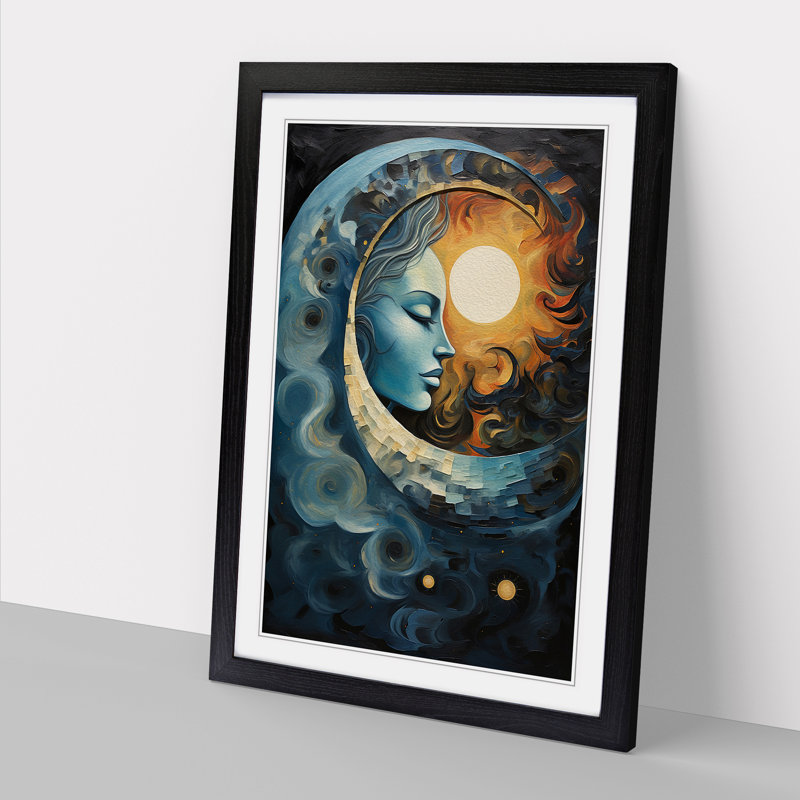 Moon Orphism Framed Print, Black Framed, 46cm H x 34cm W x 2cm D