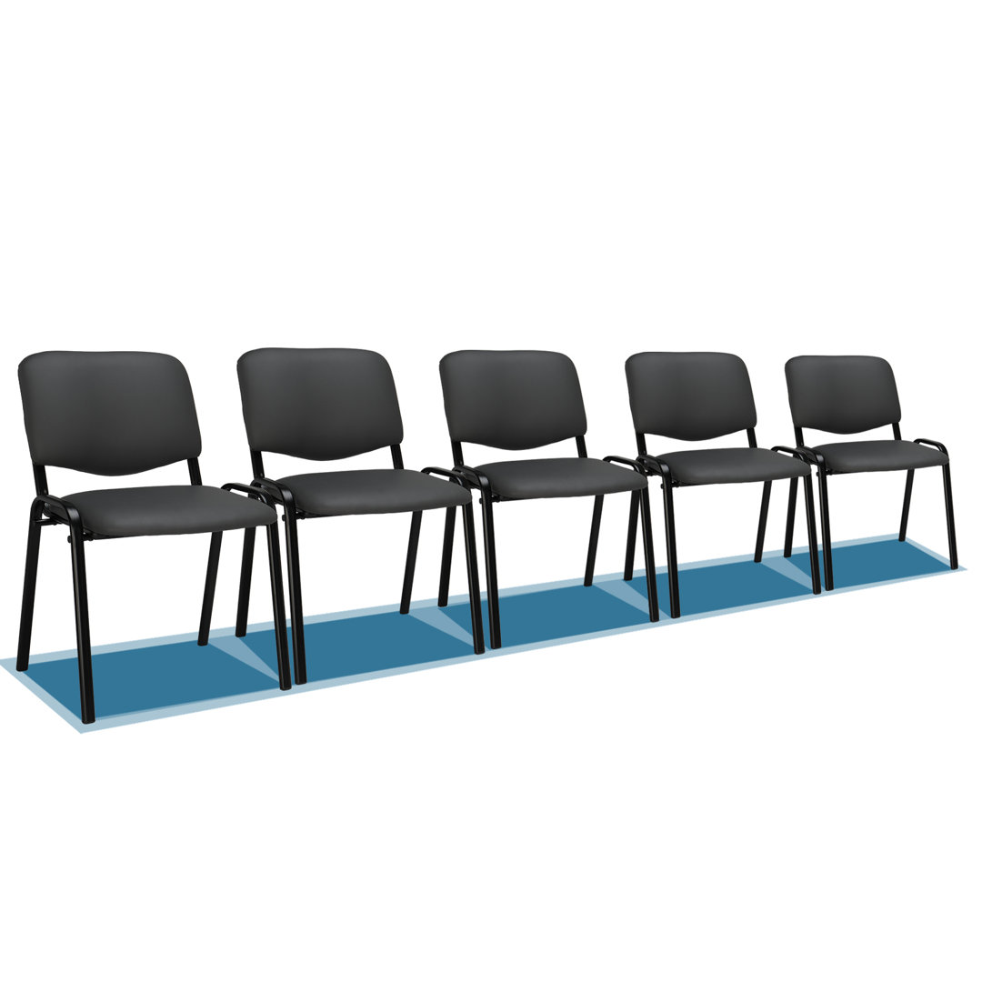 5 Pcs Waiting Room Chairs, Church Chairs Conference Room Stackable Chairs (Set of 5) Winado Frame 