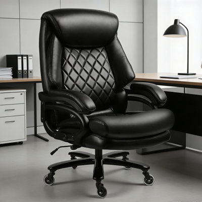 Premium Executive Chair With Spring-enhanced Cushion & Quiet 360° Rubber Wheels by Red Barrel Studio
