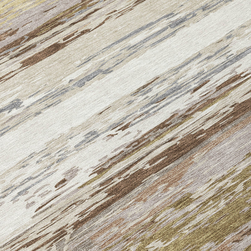 Machine Washable Indoor/Outdoor Jeffery ACN2287 Stripes Rug, Rectangle 8' x 10'