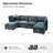 Cashin 127.5“ Modern Oversized Double-Layer Cushion Storage Sectional Sofa with Extendable Foot Pedal-816339391