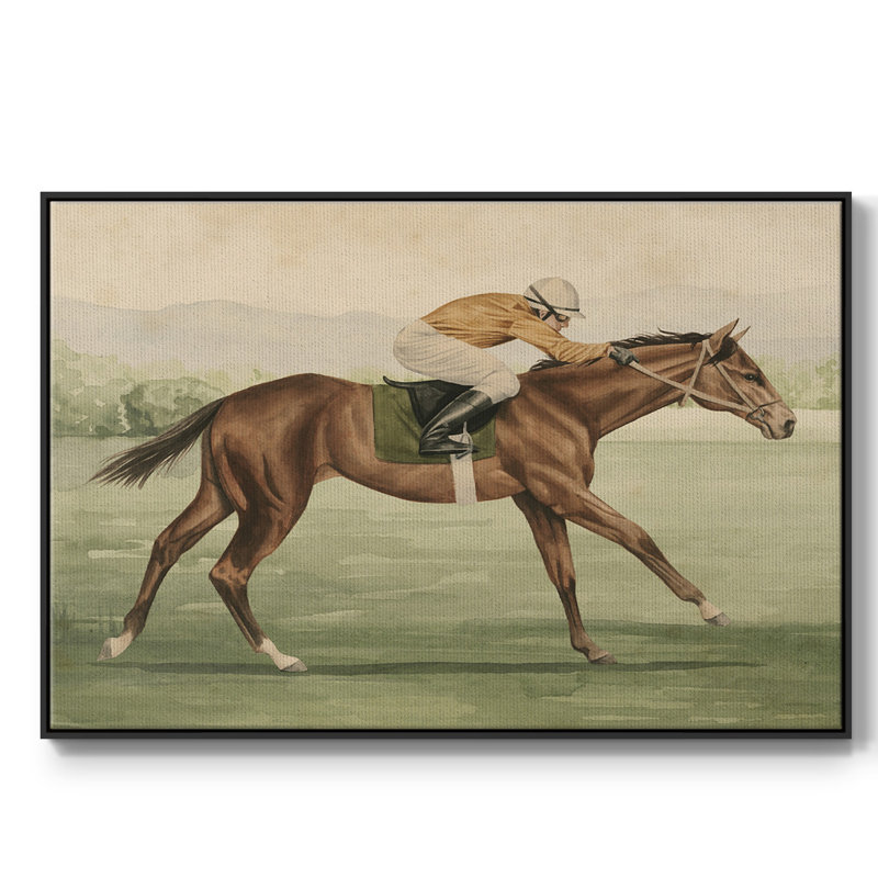 " Vintage Equestrian II ", Black, 27" H x 41" W x 2" D