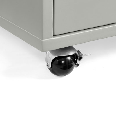Table de bout roulante à hauteur ajustable laquée ultrabrillante avec station de charge et roues universelles avec freins, table à plateau relevable multifonctionnelle avec tiroirs de rangement pour la chambre à coucher du salon