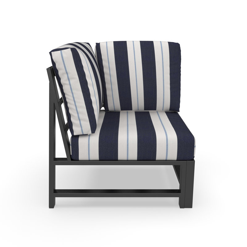 Chaise de patio modulaire d'extérieur Oltjana avec coussins Sunbrella, Port Relate