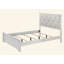 Mobilier de chambre à coucher moderne avec panneau à panneau blanc et tête de lit tapissier à texture de cristal 1pc-502108597