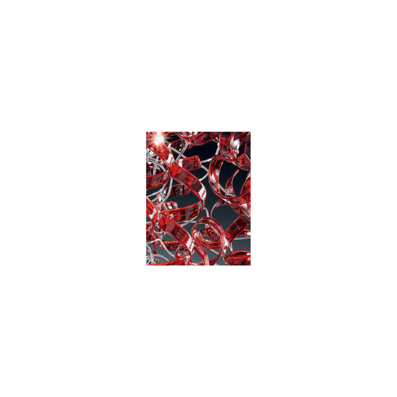Astro Metal Novelty Lamp, Red Glass, Chrome