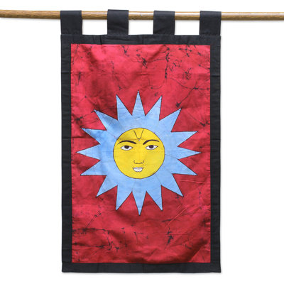 Suspension murale cerulean rayons batik