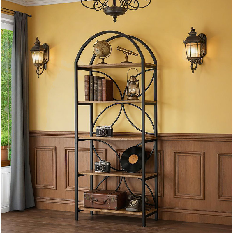 Display Rack,Tall Bookshelf,Arched Bookcase