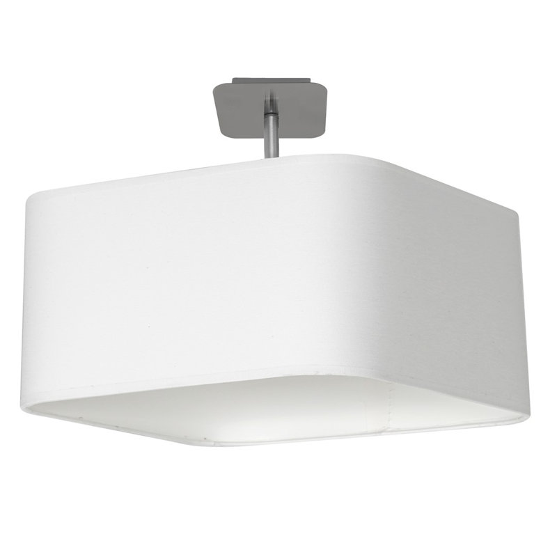 Alboran 1-Light 40cm Semi Flush Mount, Silver, White