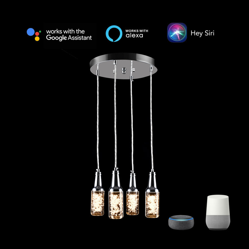 Luminaire suspendu cylindrique à 4 lumières DEL