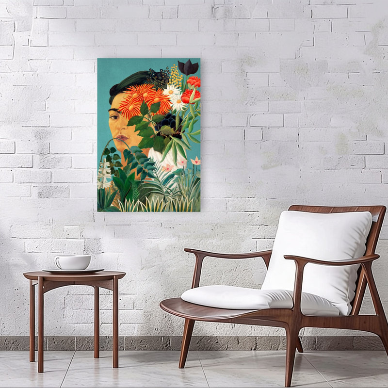 Frida In Henri'S Garden Abstract Flower Landscape Wall Art Print 1 Piece Wrapped Canvas Wall Art, 91.44cm H x 60.96cm W
