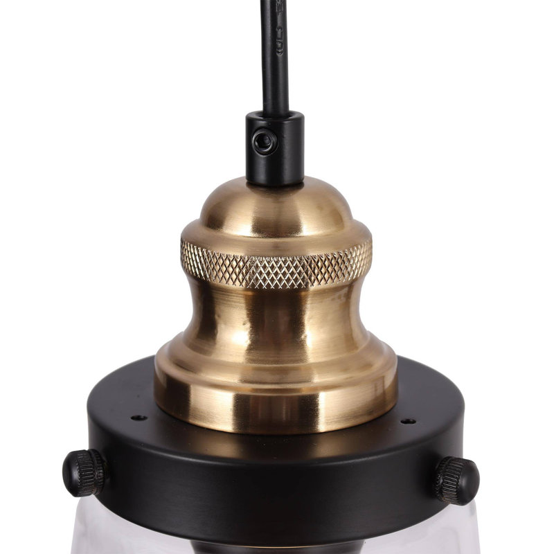 Modern Black Mini 1-Light Glass Pendant Light