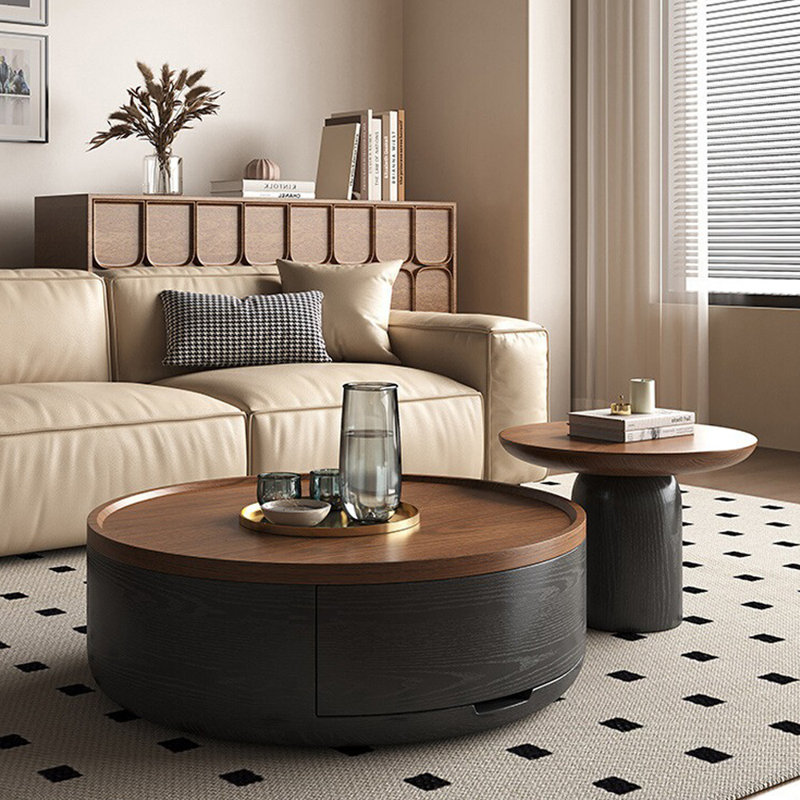 Italian minimalist round coffee table set