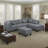 104.5" Upholstered Sofa,Chaise & Ottoman , Gray