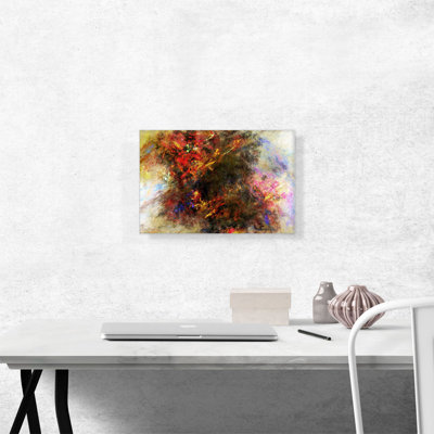 "Red Orange Brown Fire on Tan Modern" - reproduction d'art sur toile tendue