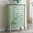 Green Solid + Manufactured Wood Accent Cabinet