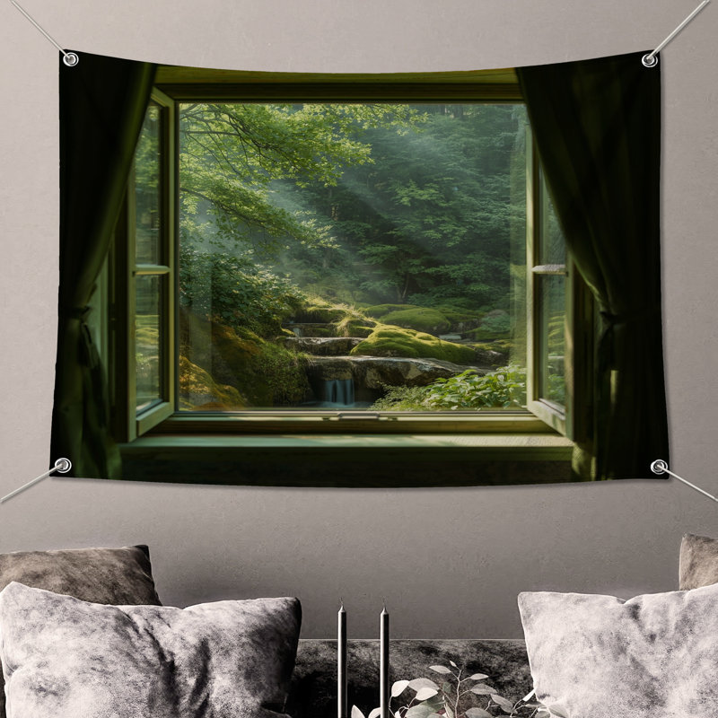 Tapisserie murale «Forest», H 68 po x l 80 po avec 4 œillets