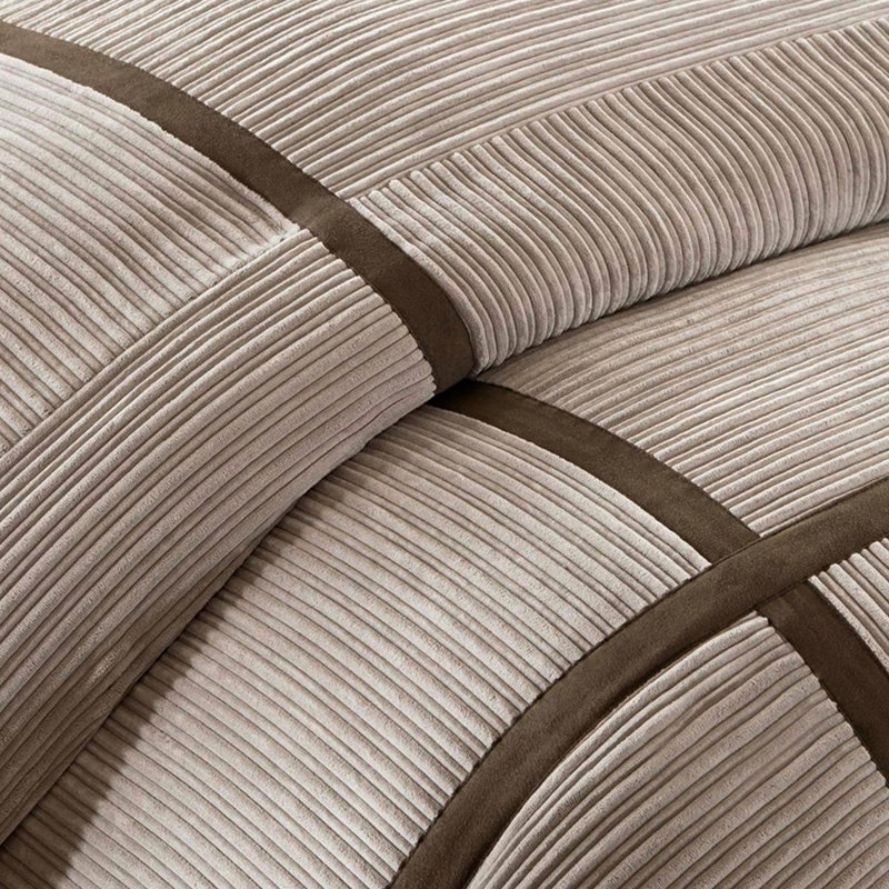 Édredon très grand taupe en velours côtelé Corduroy