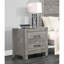Table de chevet Alistair rustique gris pour chambre à coucher, 2 tiroirs avec finition en faux bois-121506675