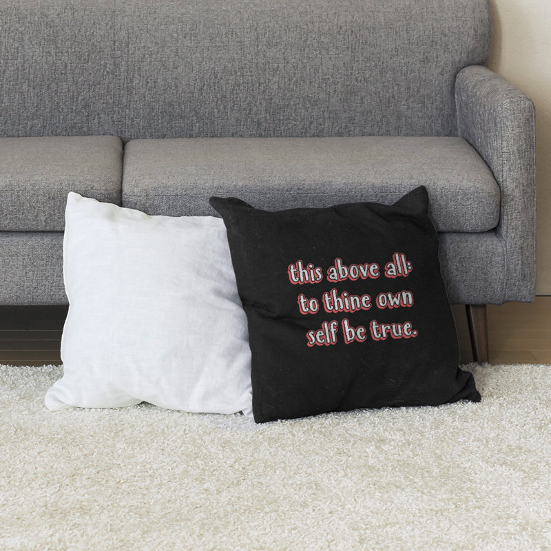 Coussin de sol d’inspiration Shakespeare, Rouge, H 36 po x l 36 po
