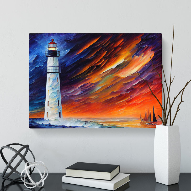 Lighthouse Painting Vol.3 Abstract - Wrapped Canvas, 40cm H x 60cm W x 3cm D