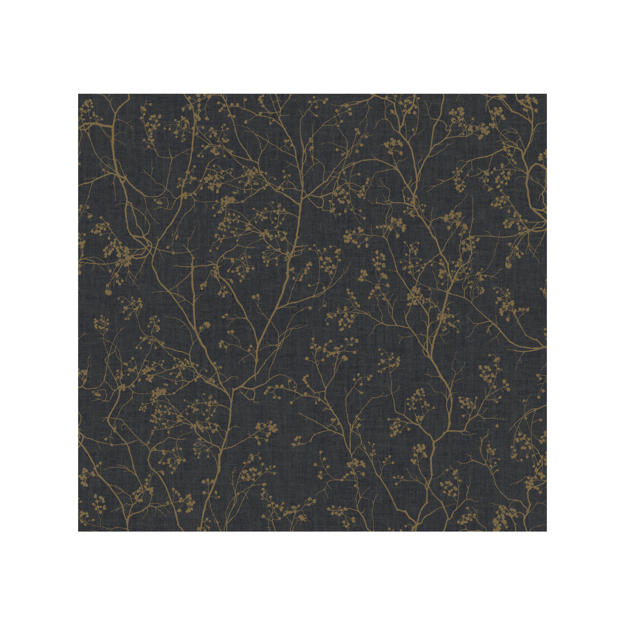 Swanson 27' L x 27" W Smooth Wallpaper Roll, Black/Gold