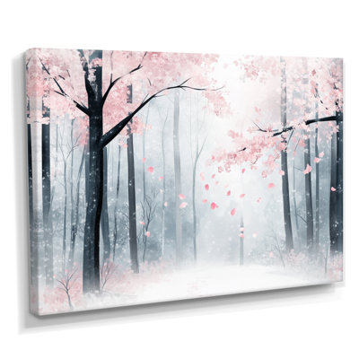 Seasonal Forest Wall Art, Winter Spring Woods Canvas, Asilinvale
