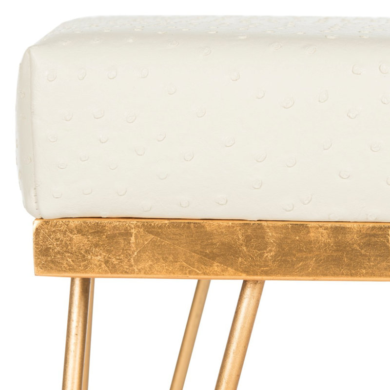 Chalandra Nickel Accent Stool, Cream